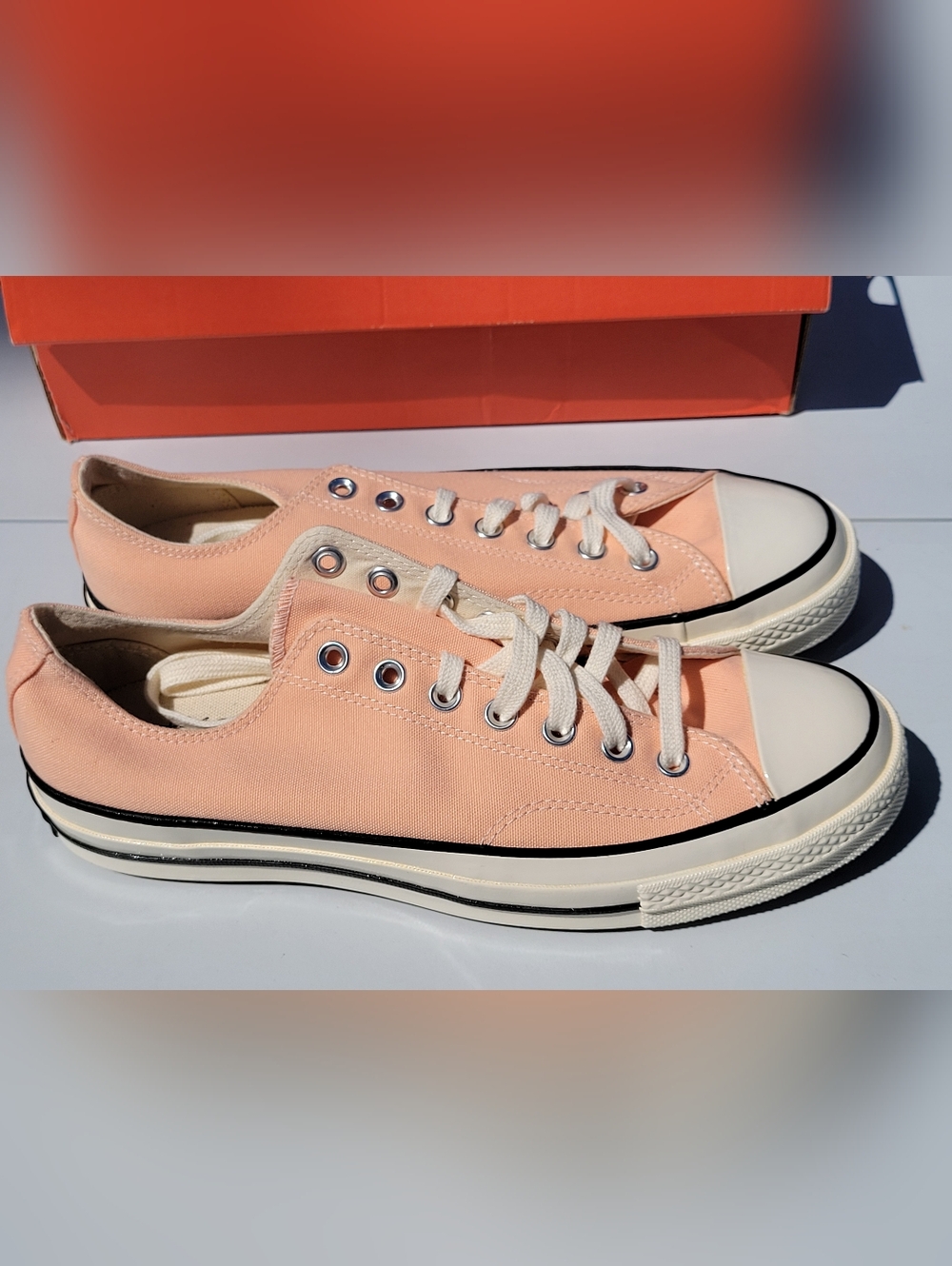 MENS 9.5/WOMENS 11.5 CONVERSE CHUCK 70 VINTAGE LOW – CHEEKY CORAL – NEW - Picture 2 of 8